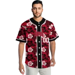 custom cincinnati reds tropical hibiscus black jersey best selling