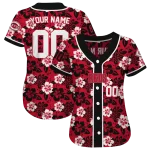 custom cincinnati reds tropical hibiscus black jersey best selling