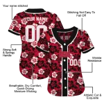 custom cincinnati reds tropical hibiscus black jersey best selling