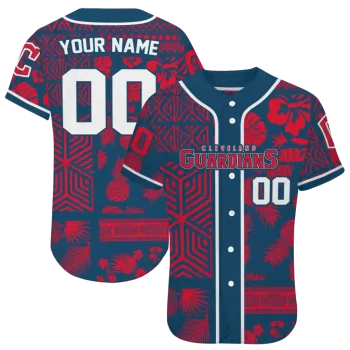 custom cleveland guardians pineapple palm geo navy blue jersey best selling
