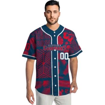 custom cleveland guardians pineapple palm geo navy blue jersey fashion forward