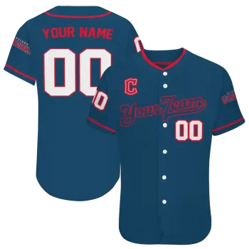 custom cleveland guardians plain classic navy blue jersey best selling