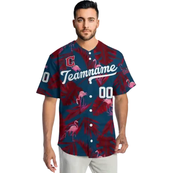 custom cleveland guardians tropical flamingo navy blue jersey fashion forward