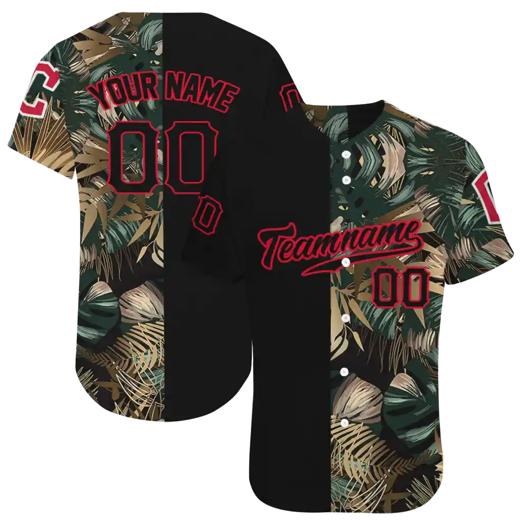 custom cleveland guardians tropical foliage black jersey best selling custom cleveland guardians tropical foliage black jersey best selling
