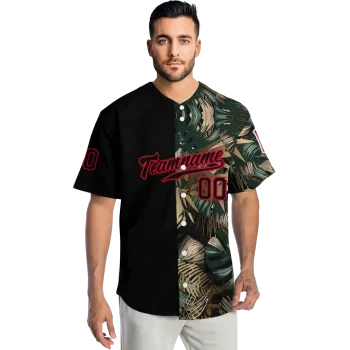 custom cleveland guardians tropical foliage black jersey fashion forward