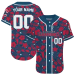 custom cleveland guardians tropical hibiscus seashells navy blue jersey best selling