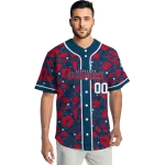 custom cleveland guardians tropical hibiscus seashells navy blue jersey best selling