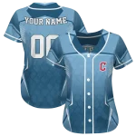 custom cleveland guardians wavy flow navy blue jersey best selling