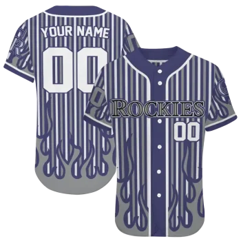 custom colorado rockies blazing stripes blue jersey best selling