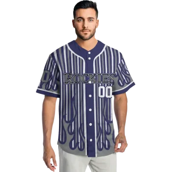 custom colorado rockies blazing stripes blue jersey fashion forward