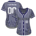 custom colorado rockies blazing stripes blue jersey best selling