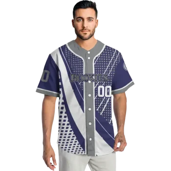 custom colorado rockies curved stripes blue white jersey fashion forward