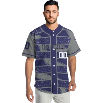 custom colorado rockies edgy stripes blue jersey fashion forward