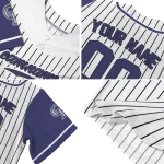 custom colorado rockies pinstripe blue white jersey best selling