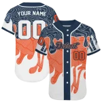 custom detroit tigers pattern drip navy white jersey best selling