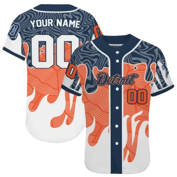 custom detroit tigers pattern drip navy white jersey best selling