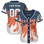 custom detroit tigers pattern drip navy white jersey best selling