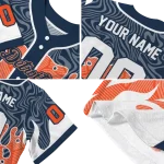 custom detroit tigers pattern drip navy white jersey best selling