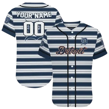 custom detroit tigers stripe layers navy white jersey best selling