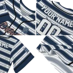 custom detroit tigers stripe layers navy white jersey best selling