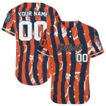 custom detroit tigers stripe paint navy jersey best selling