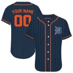 custom detroit tigers stripe pattern navy jersey best selling