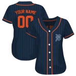 custom detroit tigers stripe pattern navy jersey best selling