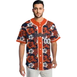 custom detroit tigers tropical hibiscus orange jersey best selling