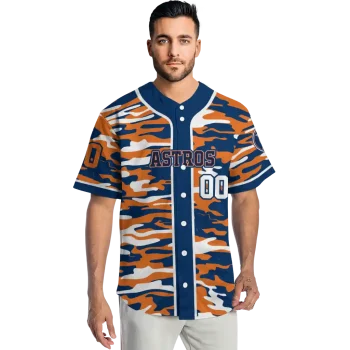 custom houston astros camo splash blue jersey fashion forward