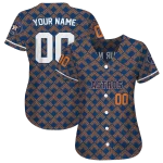 custom houston astros chevron interlock blue jersey best selling