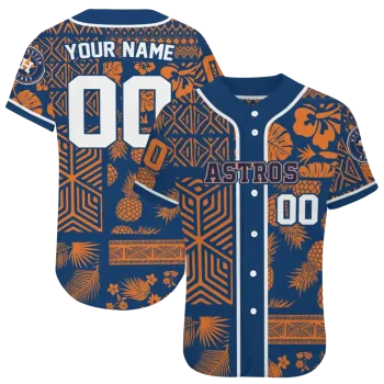 custom houston astros pineapple palm geo blue jersey best selling