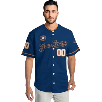 custom houston astros plain classic blue jersey fashion forward