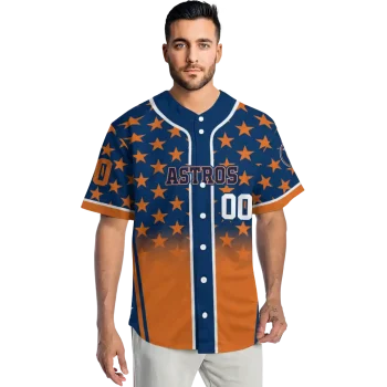 custom houston astros star burst orange jersey fashion forward