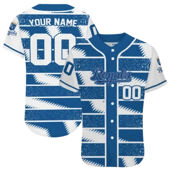 custom kansas city royals edgy stripes royal blue jersey best selling