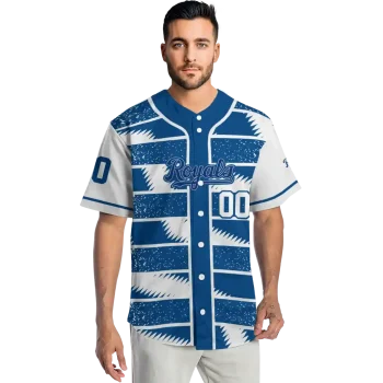 custom kansas city royals edgy stripes royal blue jersey fashion forward