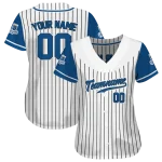 custom kansas city royals pinstripe royal blue white jersey best selling