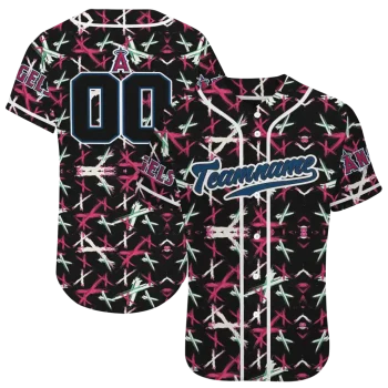 custom los angeles angels abstract x black jersey best selling