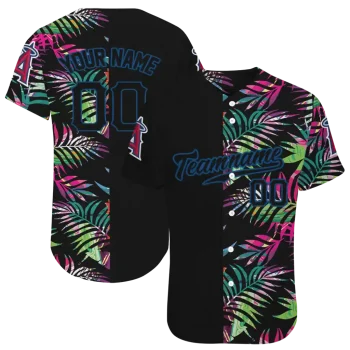 custom los angeles angels palm leaf black jersey best selling