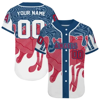 custom los angeles angels pattern drip blue white jersey best selling