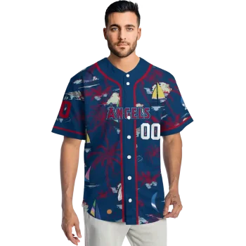 custom los angeles angels sailboat island blue jersey fashion forward