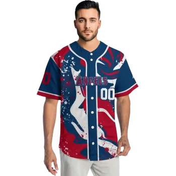 custom los angeles angels splash swirl blue jersey fashion forward