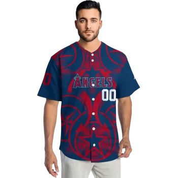 custom los angeles angels star circle blue jersey fashion forward