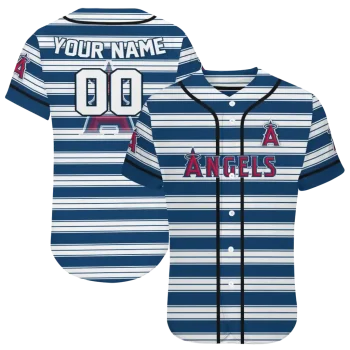 custom los angeles angels stripe layers blue white jersey best selling