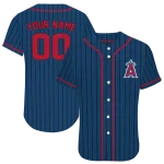 custom los angeles angels stripe pattern blue jersey best selling