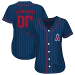 custom los angeles angels stripe pattern blue jersey best selling