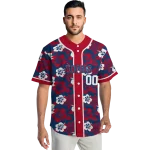 custom los angeles angels tropical hibiscus red jersey best selling
