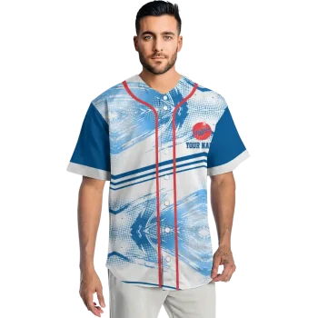 custom los angeles dodgers arrow fade blue white jersey fashion forward