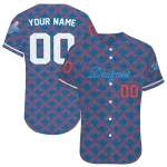 custom los angeles dodgers chevron interlock blue jersey best selling