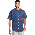 custom los angeles dodgers chevron interlock blue jersey best selling
