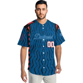 custom los angeles dodgers chevron rhythm blue jersey fashion forward